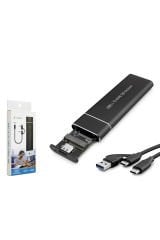 HADRON HDX1768 SSD KUTUSU NVME M2 TYPE-C+USB (CHIP JMS583) SİYAH