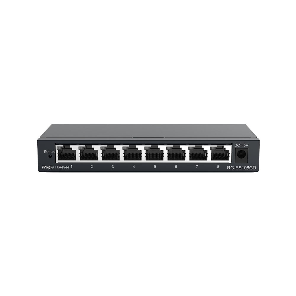 RUIJIE REYEE RG-ES108GD 8 PORT 10/100/1000 YONETILEMEZ DESKTOP SWITCH METAL KASA