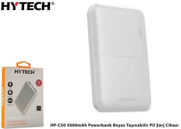 Hytech HP-C50 5000mAh Powerbank Beyaz Taşınabilir Pil Şarj Cihazı