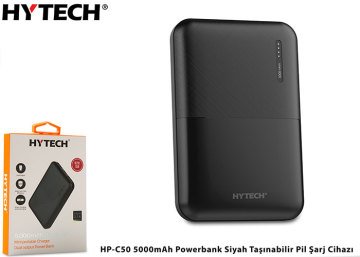 Hytech HP-C50 5000mAh Powerbank Siyah Taşınabilir Pil Şarj Cihazı