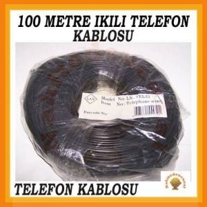 Lan LN-TEL33 100M Siyah Flat Telefon Kablosu