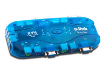 S-Link  Pct  MPC4602 4 Port VGA 2 Port Usb 1.8m M/M Kablolu Otomatik Kvm Siyah Switch