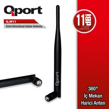 QPORT Q-W11 2.4 Ghz 11 dbi YÜKSEK ÇEKİMLİ İÇ MEKAN YÖNSÜZ ANTEN