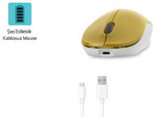 Everest SM-RC7 Usb Gold Şarj Edilebilir Kablosuz Mouse