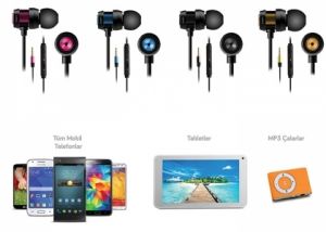 Snopy SN-J01 Mobil Telefon Uyumlu Kulak içi RENKLİ Mikrofonlu Kulaklık