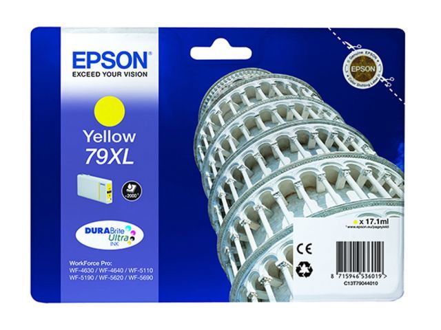 EPSON C13T79044010 SİNGLEPACK YELLOW 79XL DURABRİTE ULTRA INK,WorkForce Pro WF-5110DW,WorkForce Pro WF-5190DW,WorkForce Pro WF-5620DWF,WorkForce Pro WF-5690DWF