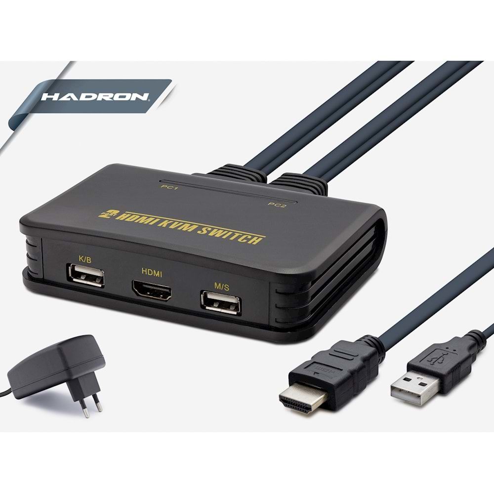 HADRON HD248 2 PORT USB HDMI KVM SWITCH