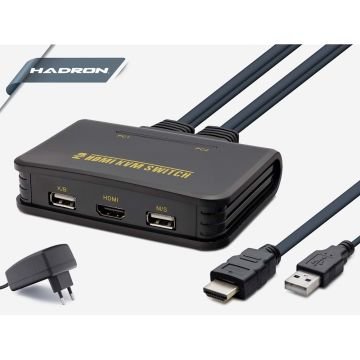 HADRON HD248 2 PORT USB HDMI KVM SWITCH