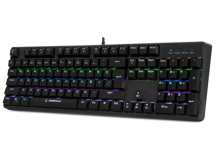 Rampage KB-R18 Myth Siyah USB Gökkuşağı Aydınlatmalı Q Mekanik Gaming Klavye