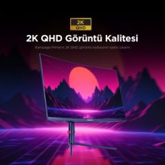 Rampage PRIME PR27R165QC 27\'\' 165Hz 1ms CSOT VA QHD 2K Freesync RGB Pivot PC Curved Oyuncu Monitörü