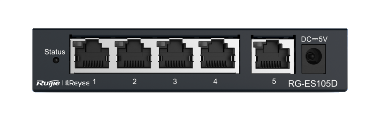Ruijie Reyee RG-ES105GD 5 Port Gigabit Yönetilmeyen Switch 10/100/1000 Mbps Metal Kasa