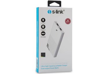 S-link IP-A100 10000mAh Powerbank Beyaz Taşınabilir Pil Şarj Cihazı