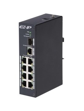 Dahua Ez-Ip 8 Port 10/100 PoE 2 Port Gigabit Switch SW3110-8ET-P96 PoE + Hi-PoE Destekli 10 Port Endüstriyel Switch