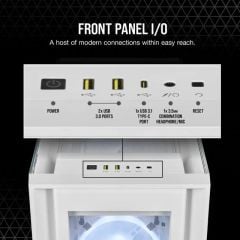 CORSAIR CC-9011233-WW iCUE 5000X RGB QL EDITION 4x120mm FAN DAHILI RGB KONTROLCU FULL TOWER SMART BILGISAYAR KASASI BEYAZ