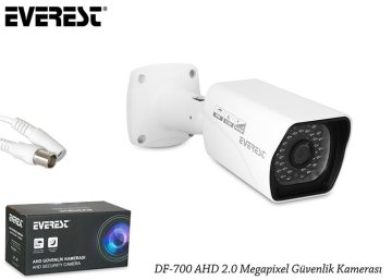 Everest DF-700 Ahd 2.0 Megapixel Güvenlik Kamerası...50 mt Gece Görüş Mesafeli Auto Irıs Lensli Sağlam Su Geçirmez Kasalı Dış Ortam Ahd Kamera