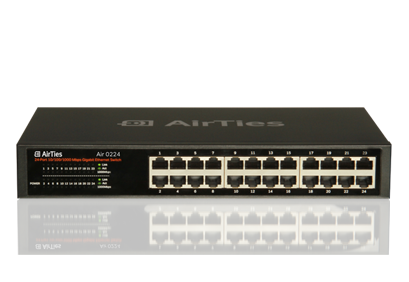 Airties 0224 Gigabit Ethernet Switch 24 port /masaüstü / rockmount Air 0224