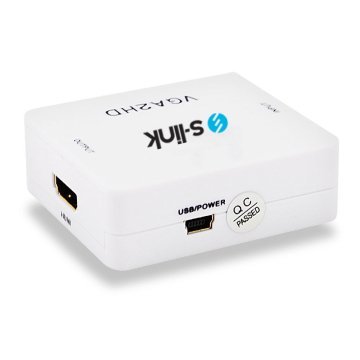 S-link SL-VHC10 Vga to Hdmi Dönüştürücü Adaptör...Taşıması Kolay Minimal Tasarım Full Hd Destekli Çevirici Adaptör