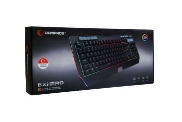 Rampage KB-R105 EXHERO Full RGB Ledli Outemu Blue Switch 5 Makro Tuşlu Standlı Gaming Oyuncu Klavyesi