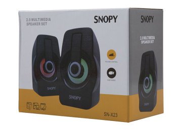 Snopy SN-X23 2.0 Multimedia RGB Işıklı 3W*2 Siyah USB Speaker