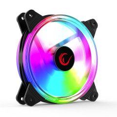 RAMPAGE 6C-120 120mm Double Ring 6 Renk Aydınlatmalı Kasa Fanı
