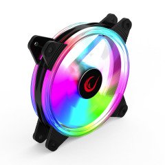 RAMPAGE 6C-120 120mm Double Ring 6 Renk Aydınlatmalı Kasa Fanı