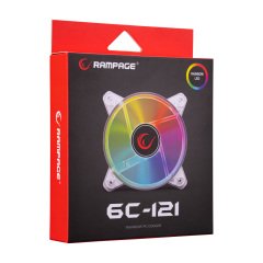 RAMPAGE 6C-120 120mm Double Ring 6 Renk Aydınlatmalı Kasa Fanı