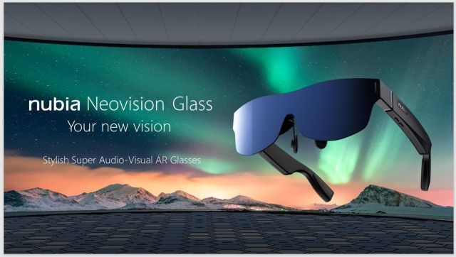 NVG01-BU NUBIA Neovizyon Cam İşitsel AR Gözlükleri Mavi