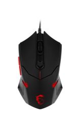 MSI GG INTERCEPTOR DS B1 GAMING MOUSE 1.600 DPI OPTIK SENSOR KIRMIZI LED DEGISTIRILEBILIR AGIRLIK ALTIN KAPLAMA USB BAGLANTI OYUNCU FARESI