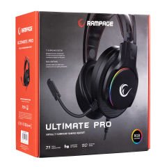 Rampage RG-X19 ULTIMATE PRO v2 Siyah 7.1 Surround Sound System RGB Ledli Mikrofonlu Oyuncu Kulaklığı