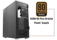 Rampage X-HORSE Tempered Glass 600W 80 Plus Bronze 4*Rainbow Fan 1*Usb 3.0 1*Usb 2.0 Gaming Kasa