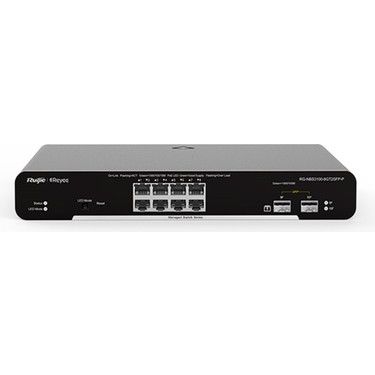 Ruijie Reyee RG-NBS3100-8GT2SFP-P 10 Port Gigabit L2 Yönetilebilir PoE+ Switch 8 Port PoE+ 125W 2 SFP