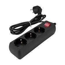 S-link SPG3-X-3 1.5m 3Lü Akım Kor. Kutu Siyah Priz