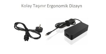 Compaxe CLH-362 Hp Compaq Notebook Şarj Aleti 45 W Usb-C Güç Adaptörü... Yüksek Verimli 20V 2.25A / 15V 3A / 9V 3A / 5V 3A Type  C Konnektörlü Kolay Taşınabilir Tasarım Hp Compaq Universal Usb-C Adaptör