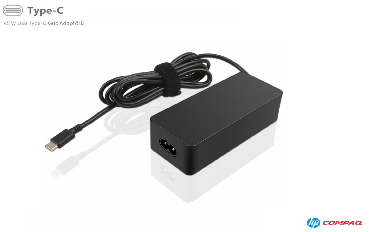 Compaxe CLH-362 Hp Compaq Notebook Şarj Aleti 45 W Usb-C Güç Adaptörü... Yüksek Verimli 20V 2.25A / 15V 3A / 9V 3A / 5V 3A Type  C Konnektörlü Kolay Taşınabilir Tasarım Hp Compaq Universal Usb-C Adaptör