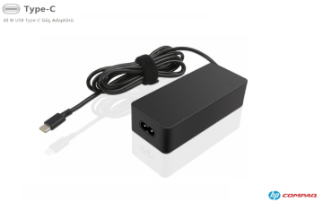 Compaxe CLH-362 Hp Compaq Notebook Şarj Aleti 45 W Usb-C Güç Adaptörü... Yüksek Verimli 20V 2.25A / 15V 3A / 9V 3A / 5V 3A Type  C Konnektörlü Kolay Taşınabilir Tasarım Hp Compaq Universal Usb-C Adaptör
