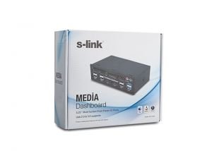 S-link SLX-533A 6*Usb 2.0+2*Usb 3.0+Sata+ESata +Power+Ses 5.25 Kasa içi Kart Okuyucu