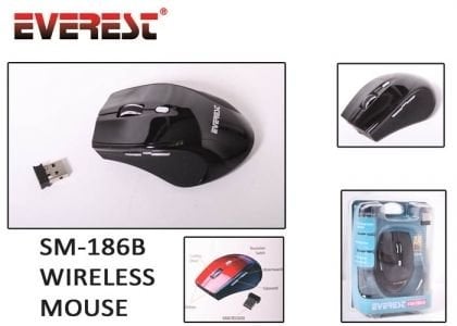 Everest SM-186B Usb Siyah 2.4Ghz Kablosuz Mouse