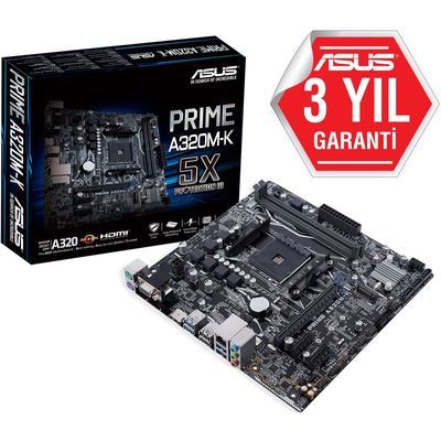 ASUS PRIME A320M-K AMD A320 AM4 Ryzen™ DDR4 3200(O.C.) MHz M.2 USB 3.1 Anakart