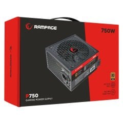 Rampage P750 750W 80+ GOLD APFC 14cm Long Life HDB Fan Siyah PC Power Supply