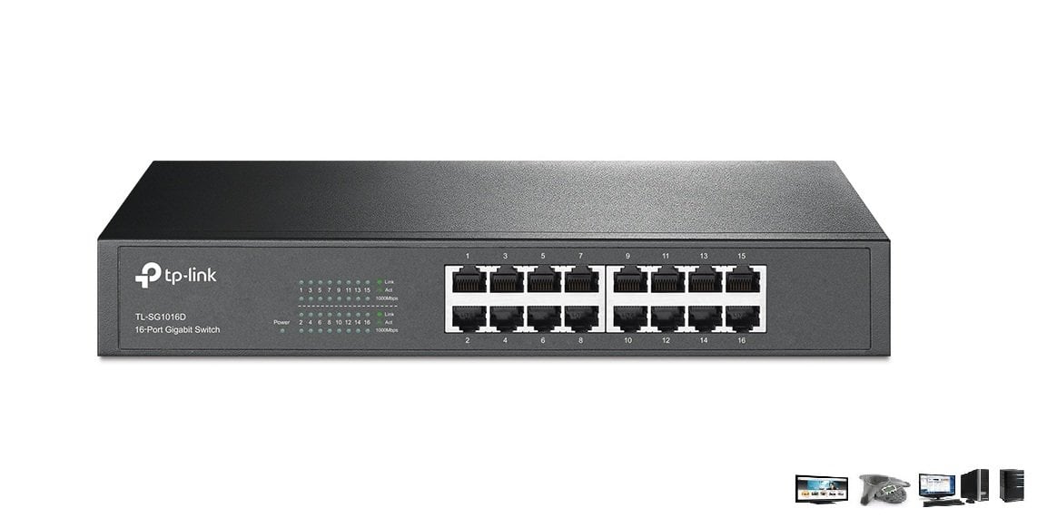 Tp-Link TL-SG1016D 16-Port Gigabit Masaüstü/Rackmount Switch...Otomatik MDIX ve MAC Destekli Üstün Enerji Tasarruflu Kolay Kurulum ve Kullanma İmkanı Sunan Kullanıcı Dostu Tp-Link 16 Port Gigabit Switch