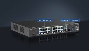 Reyee RG-ES220GS-P 20 Portlu, 10/100/1000 Gigabit,Yönetilebilir Sw itch, 2 SF P, 2 Gigabit RJ45 Uplink, 16Port PoE+ (250W)