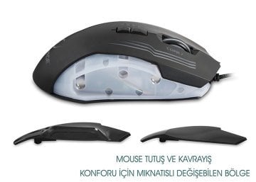 Rampage RX38 CORE7 Usb Siyah 7000 DPI RGB Makrolu Gaming Mouse