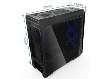 Rampage Falcon-X Siyah Usb3.0 4* Sese Duyarlı RGB Fan Temperli Cam Gaming Kasa