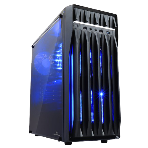 HIPER POSEIDON GAMING MID ATX KASA (MAVİ LEDLİ POWERSIZ OYUNCU KASASI)
