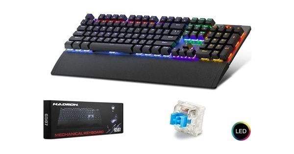 HADRON G507 KABLOLU OYUNCU KLAVYE MEKANİK BLUE SWITCH RGB Q SİYAH