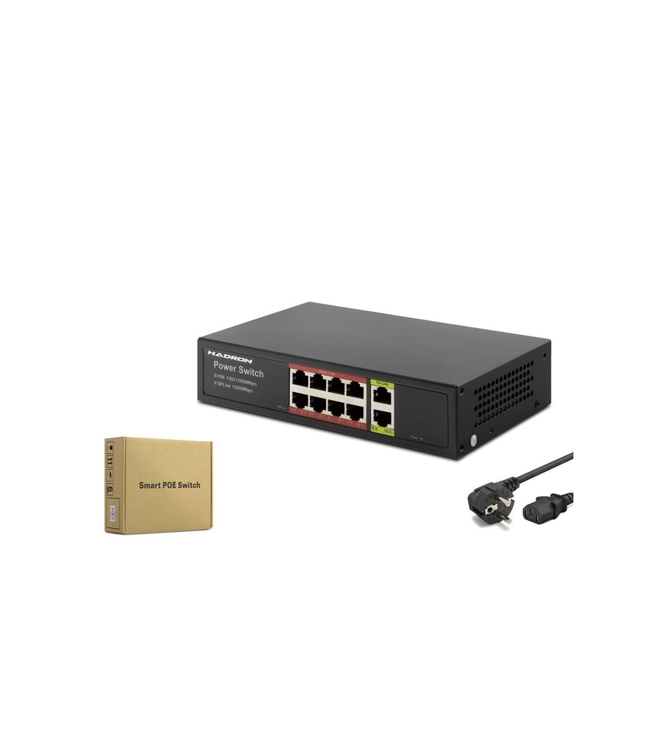 HADRON HDG08 POE SWITCH 2UPLINK 8+2 10/100/1000 MBPS 8PORT