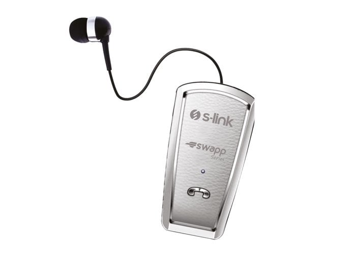 S-link Swapp SW-BT9 Mobil Telefon Uyumlu Makaralı Beyaz Bluetooth Kulaklık