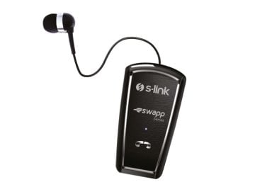 S-link Swapp SW-BT9 Mobil Telefon Uyumlu Makaralı Siyah Bluetooth Kulaklık
