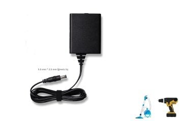 Compaxe CPA-152 Şarjlı Matkap Şarjlı Süpürge Adaptörü...15V 200MA Adaptör 5.5 * 2.5 İğnesiz Yuvarlak Uçlu Yüksek Verimli Minimal Tasarımlı Şarjlı Süpürge Şarjlı Matkap Adaptörü