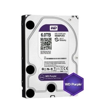 WD Purple WD60PURZ 3.5'' 6Tb Sata 3.0 64Mb 7x24 Güvenlik Diski